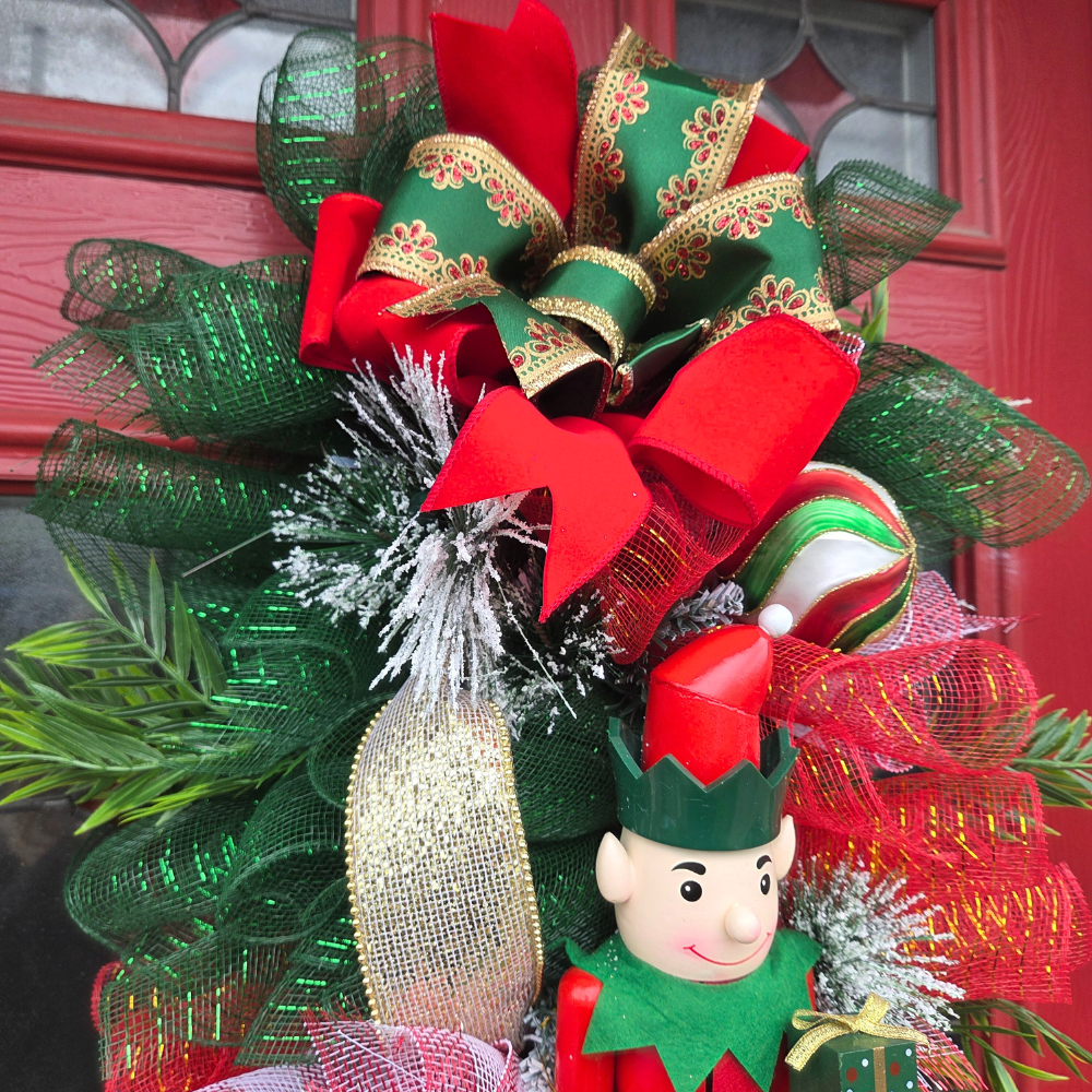 Large deluxe door swag, Red, White and Green Nutcracker theme , luxury Christmas decor