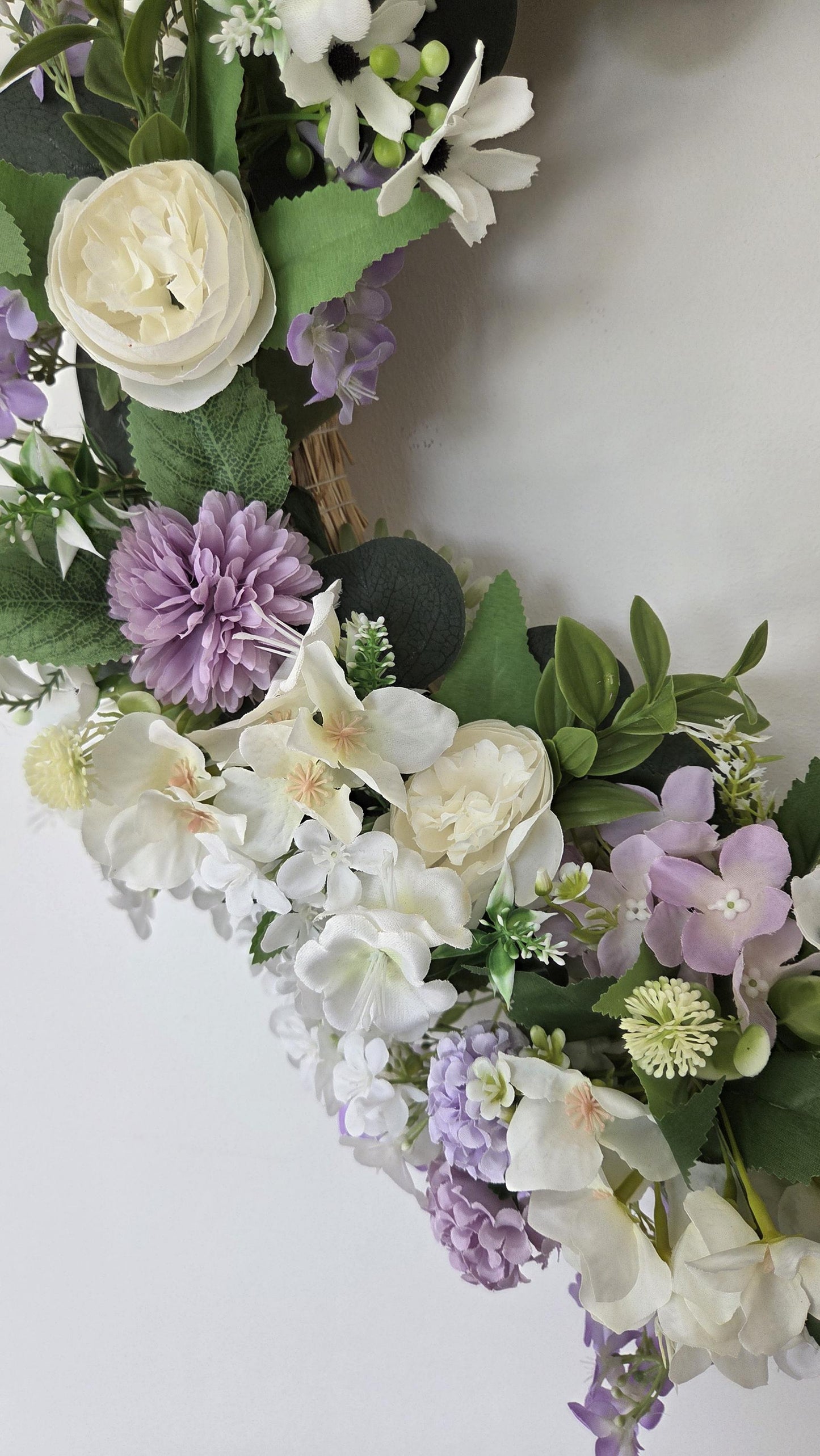 Ready Made 'Lilac Dreams' Door Wreath. Large 55cm door or wall wreath