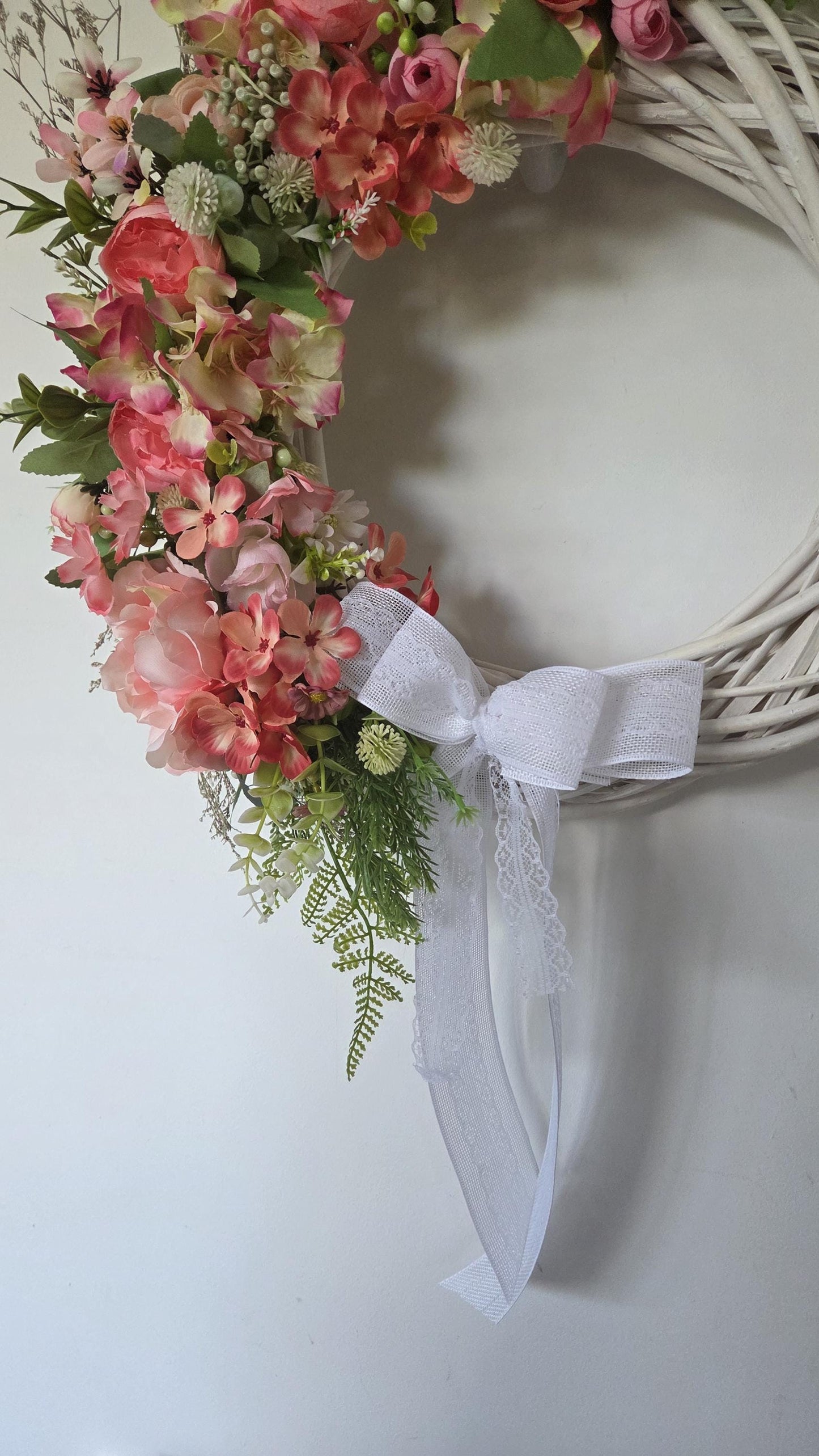Ready Made 'Summer Dreams' Door Wreath. Large 50cm door or wall wreath on wicker base