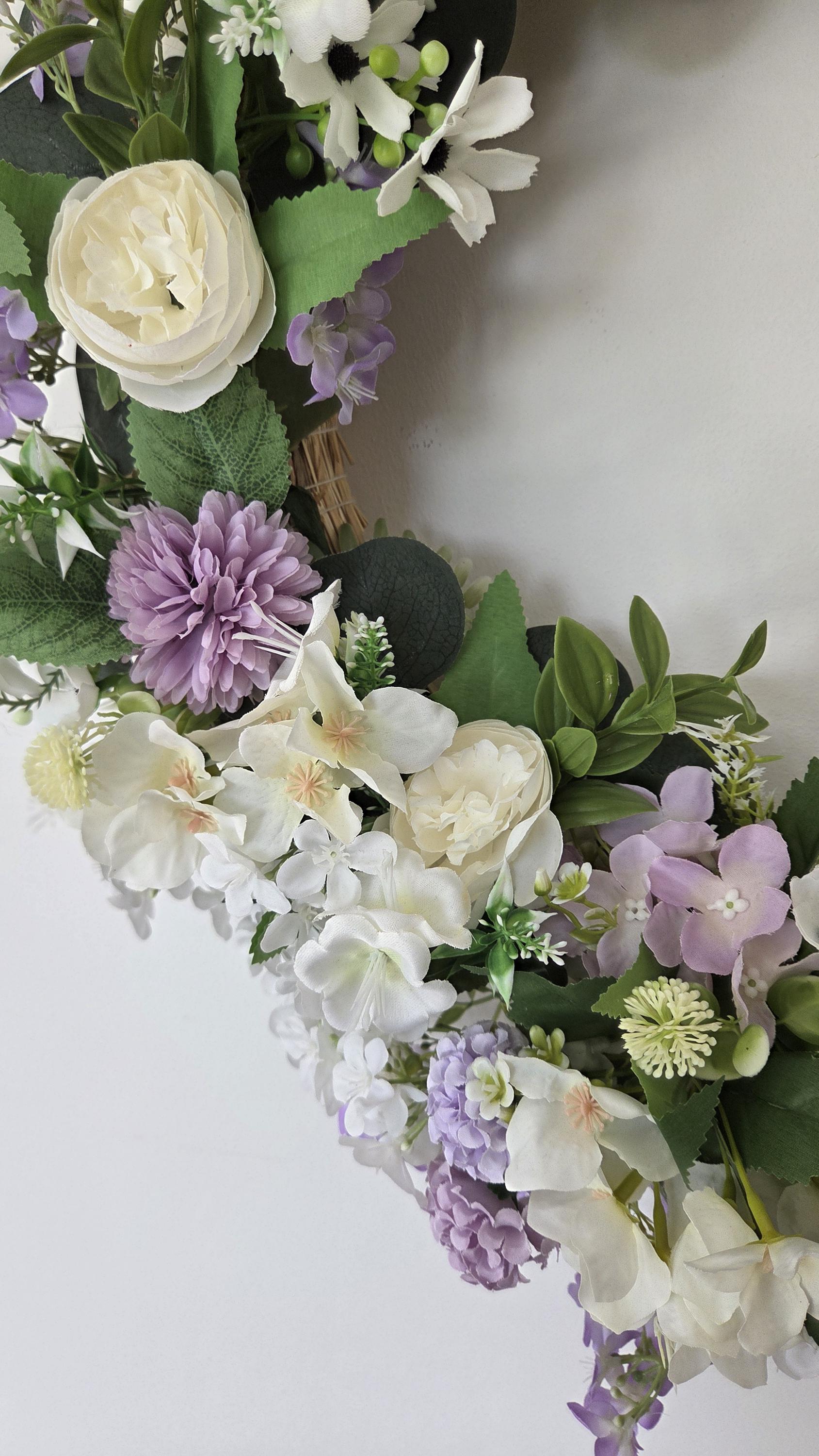 Ready Made 'Lilac Dreams' Door Wreath. Large 55cm door or wall wreath