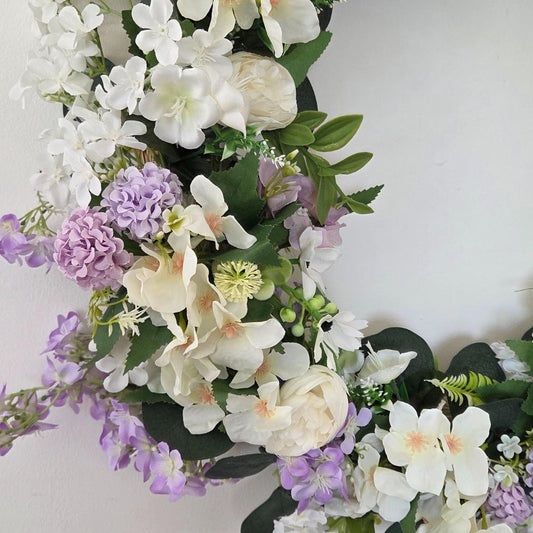 Ready Made 'Lilac Dreams' Door Wreath. Large 55cm door or wall wreath