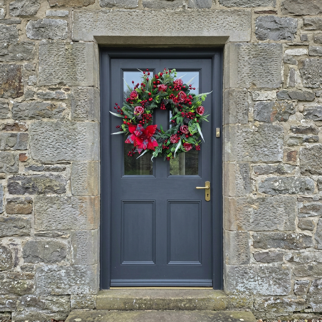Replacement Scottish cottage setting with corrected wreath proportions