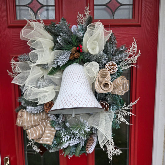 Vintage style bell Wreath, luxury Christmas decor