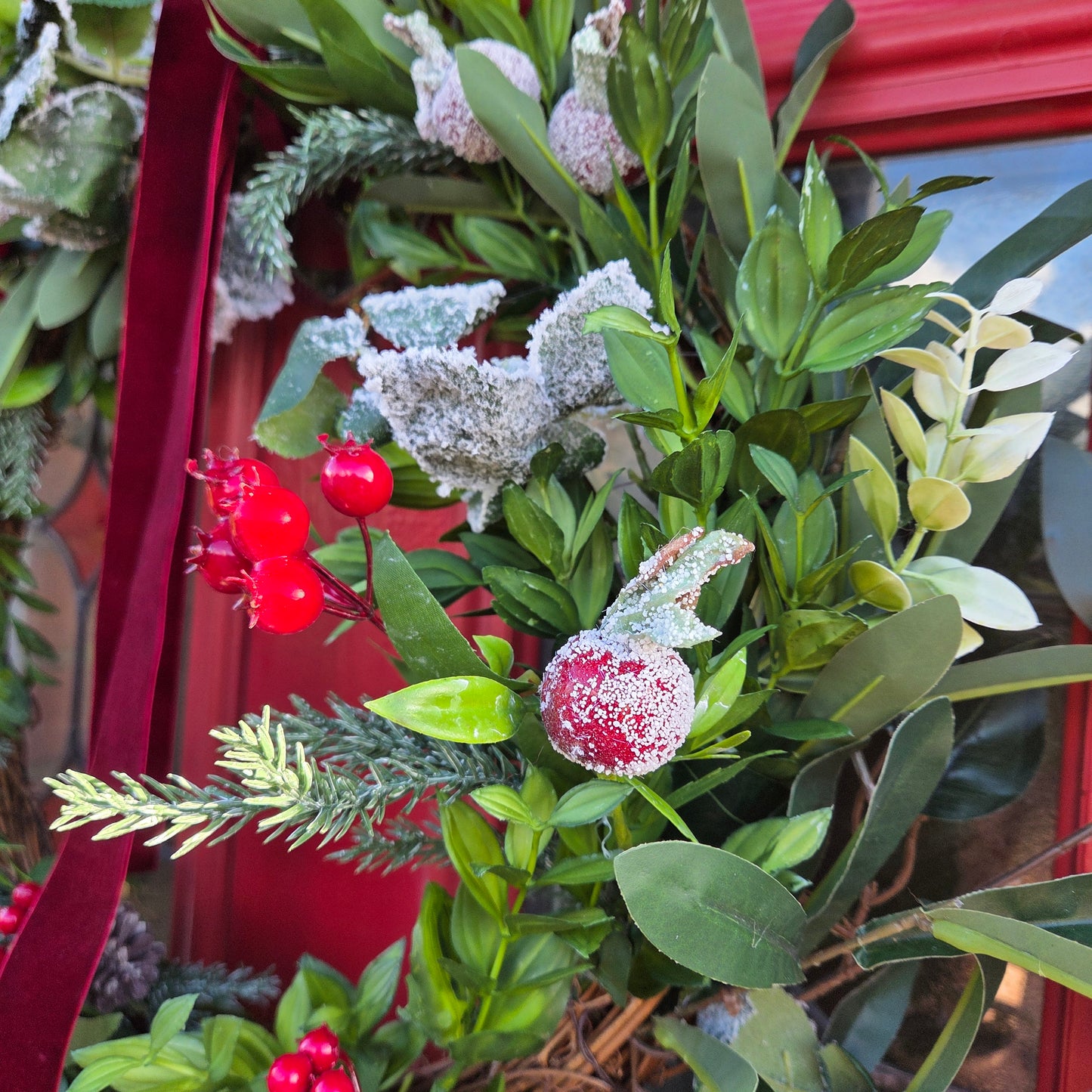 Deluxe Red Berry Wreath, luxury Christmas decor
