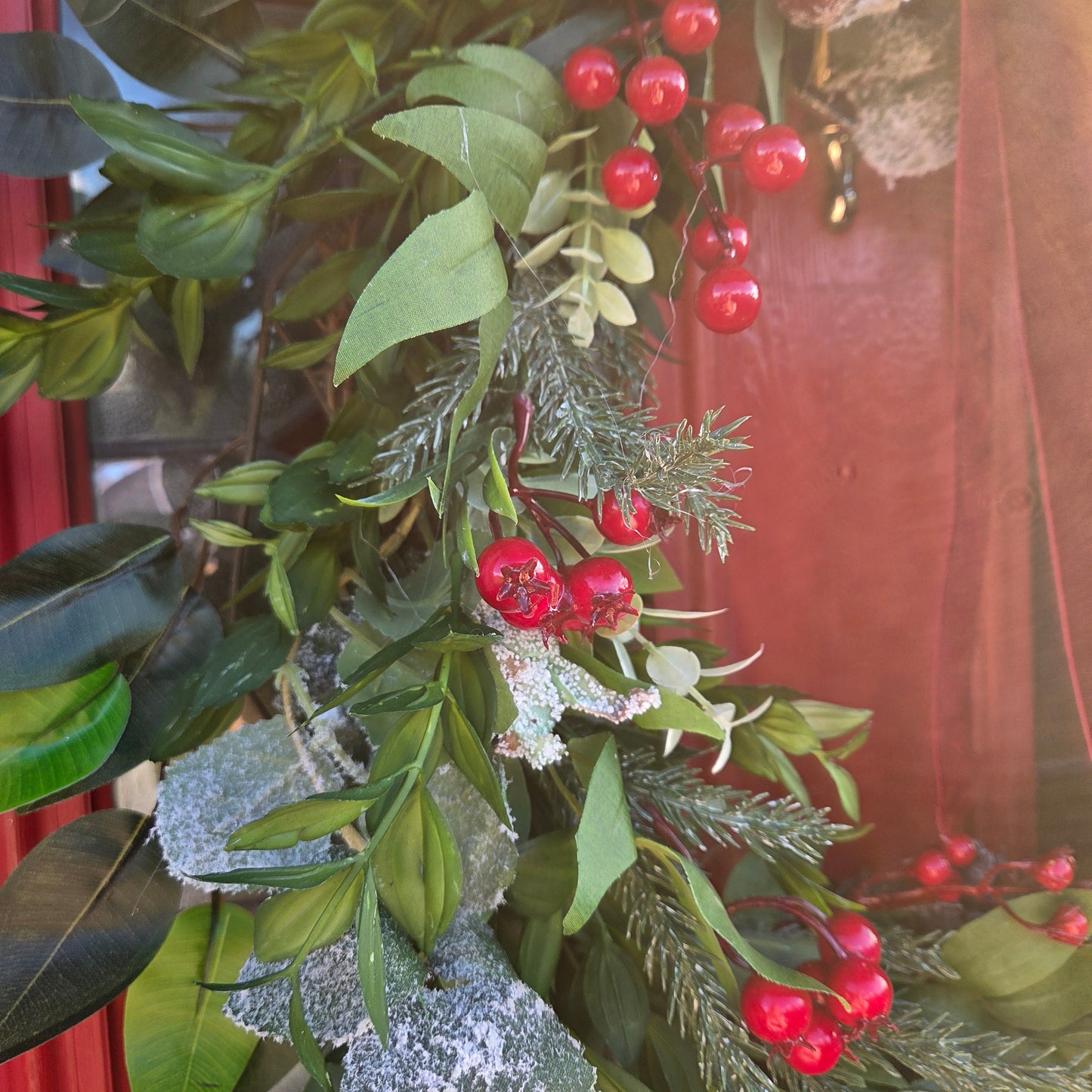 Deluxe Red Berry Wreath, luxury Christmas decor