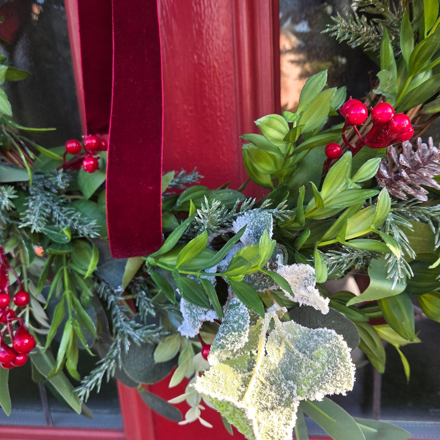 Deluxe Red Berry Wreath, luxury Christmas decor